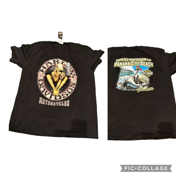 2015 Harley Davidson Motor Cycles Tee Panama City Beach - Picture 2 of 10